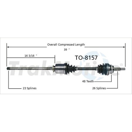 Surtrack Axle Cv Axle Shaft, To-8157 TO-8157